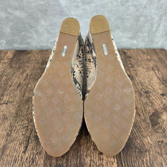 Vionic Antonia Natural Snake Mid Wedge Pumps 11 Black Cream Leather Orthaheel - Picture 11 of 13